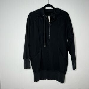 Athleta Black Tunic Length Hoodie Sweatshirt Women's size XS